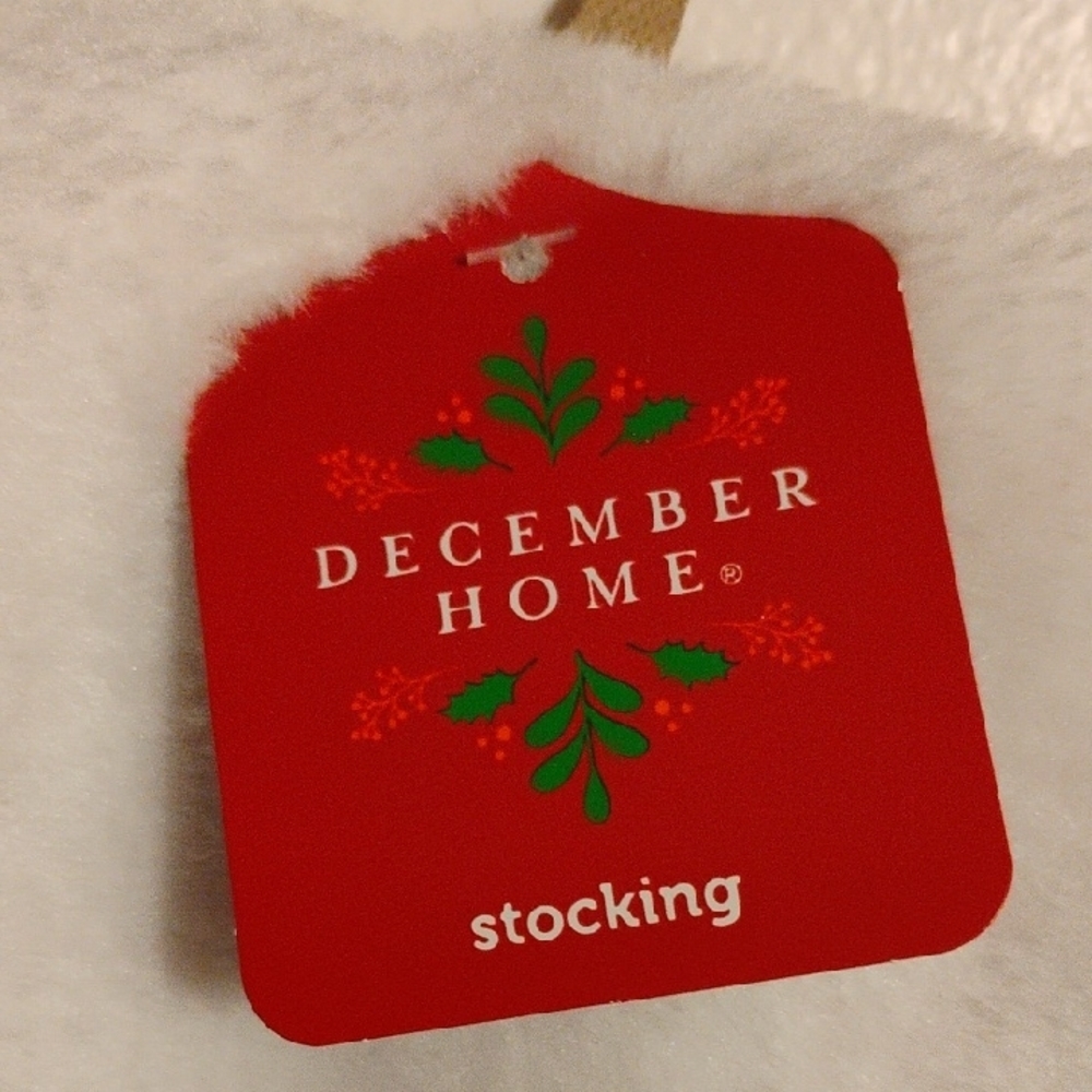 🎅 NWT December Home Red Christmas Stocking w/ Santa Belt Buckle - Picture 2 of 3